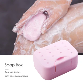 

Dual-use Soap Drain Dish Box Shower Soap Storage Travel Portable Plastic Sealed Simple Organizer Case for Bathroom Supplies