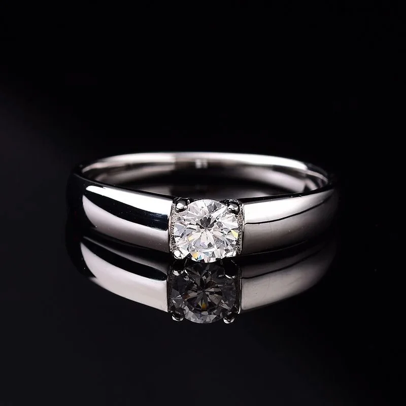 Kkmall магазин круглое серебряное кольцо 1.00ct D VVS роскошное Weding нейтральное S925
