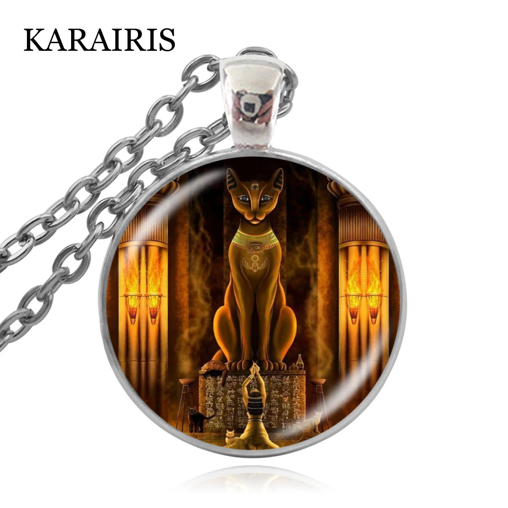 KARAIRIS ручной работы стекло египетское ожерелье Lord древний египетский кот Богиня