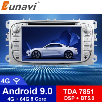 

Eunavi 2 Din 7'' Android 9.0 Sliver Octa 8 Core Car DVD GPS For Ford Focus Mondeo S-Max Cmax Galaxy Radio Stereo 4G RAM 3G WIFI