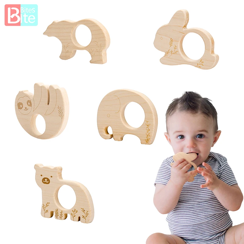

Bite Bites 1pc Baby Wooden Teether Animal Rabbit Maple Rodent Pendant Tiny Rod For Newborn Pacifier Chain Children'S Goods Gifts