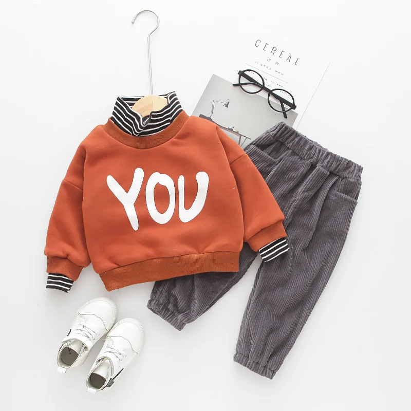 Kids Winter Clothes Winter Children Pile and Thicken Suit New Korean Version Fashionable Boy's Winter Suit with Two Pieces