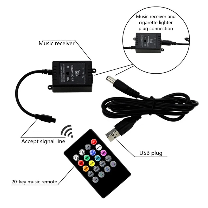 CARCTR 4 шт. 9 светодиодный ных лент разноцветные RGB управление звуком автомобильные