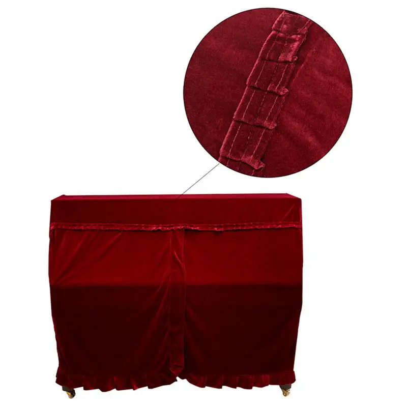 Практичный полный Чехол для фортепиано, украшенный макраме для универсального вертикального пианино красного цвета