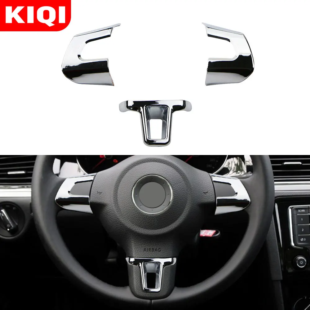ABS хром для Volkswagen VW Golf 6 MK6 Polo Jetta MK5 2011 2012 2013 Polo Bora рулевое колесо хромированная отделка блестки крышка наклейка
