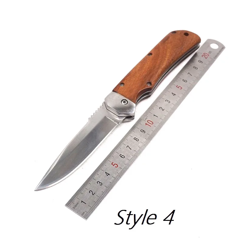 Карманный нож складной тактический нож выживания на открытом воздухе кемпинга охотничьи ножи 440C лезвие деревянной ручкой EDC Многофункциональный инструмент - Цвет: Style 4