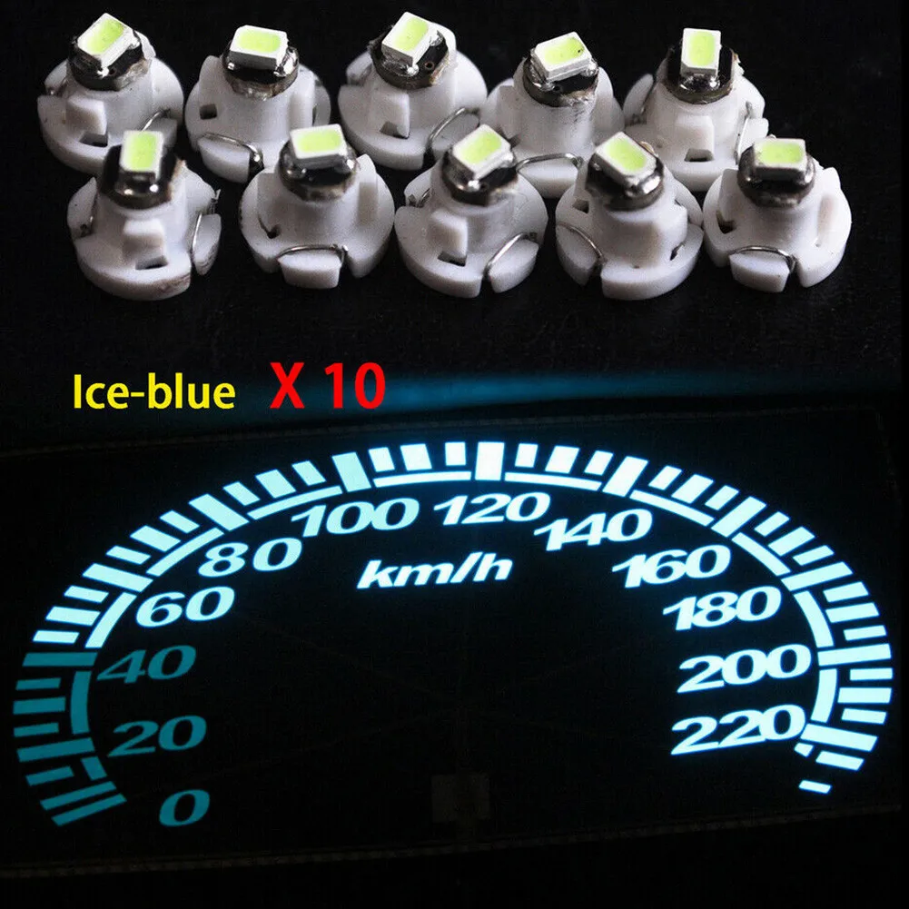 

Car Bulbs T4.2 Climate Cluster Flat Top Gauges Ice Blue Instrument Kit LED Neo 10x Panel 12-14VDC Repalce Wedge