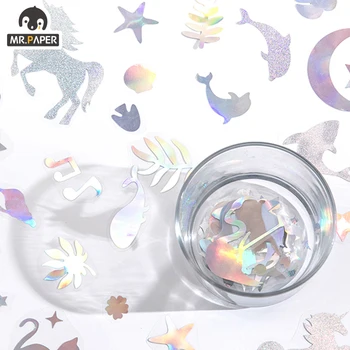 

Mr.paper 6 styles 2Pcs/bag Stickers flash Romantic elk christmas moon star Diary Scrapbooking Pad Decorative Stationery Sticker