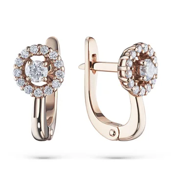 

Earrings in red gold with diamonds