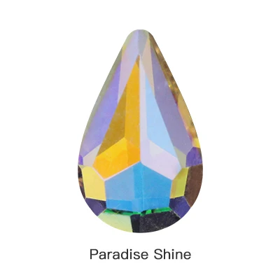 Paradise shine 10 шт K9 стеклянные кристаллы, стразы в форме капель плоские камни для рукоделия для дизайна ногтей украшение бисером или Одежда DIY - Цвет: Paradise shine