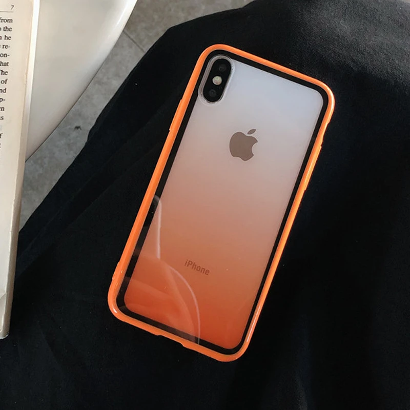 2 Модный акриловый прозрачный чехол с градиентом для iphone 11 Pro Max XS MAX XR X, чехлы для Apple iphone 7 8 6 6S Plus - Цвет: 2