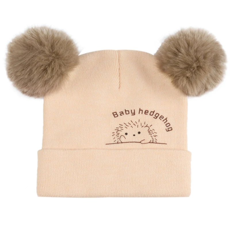 A8 Soft Winter Newborn Cute Warm Kids Girls Boys Baby Cartoon Bear Hats Knitted Wool Hemming Caps With Ball - Цвет: A8