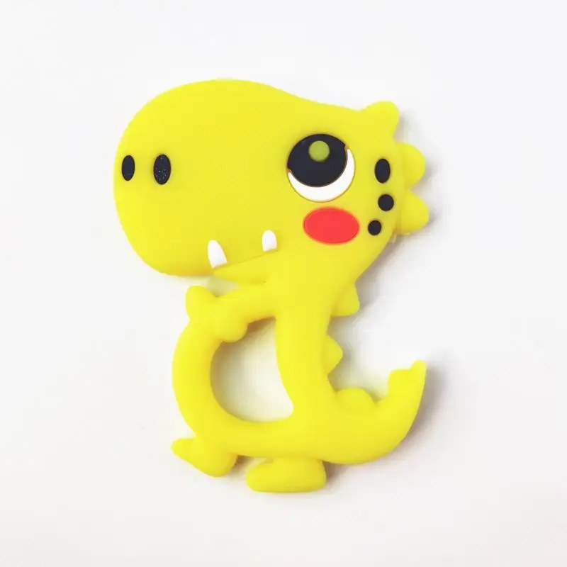 Yellow 1 шт. детский пищевой безопасный шлифовальный зуб Мультяшные милые игрушки динозавр Детские Жевательные силиконовая игрушка Детские товары для роста - Цвет: Yellow