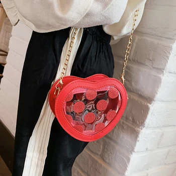 

Fashion PU Heart Shape Children's Messenger Bag 2020 Summer Girl Crossbody Bag Female Shoulder Bags