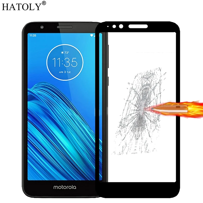 

2Pcs For Motorola Moto E6 Glass Tempered Glass for Motorola E6 Film Full Glue Hard Screen Protector Protective Glass for Moto E6