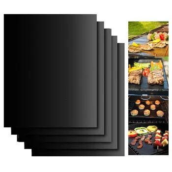 

Non-Stick BBQ Grill And Baking Mats Reusable Telfon Coooking Plate For Party PTFE Grill Pad Barbecue Outdoor Set Of 1/2/3/5