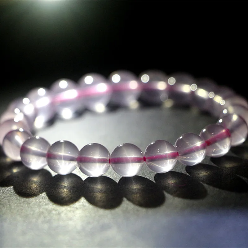 7-10MM Rose quartz 7A Natural crystal gem bracelet natural starlight