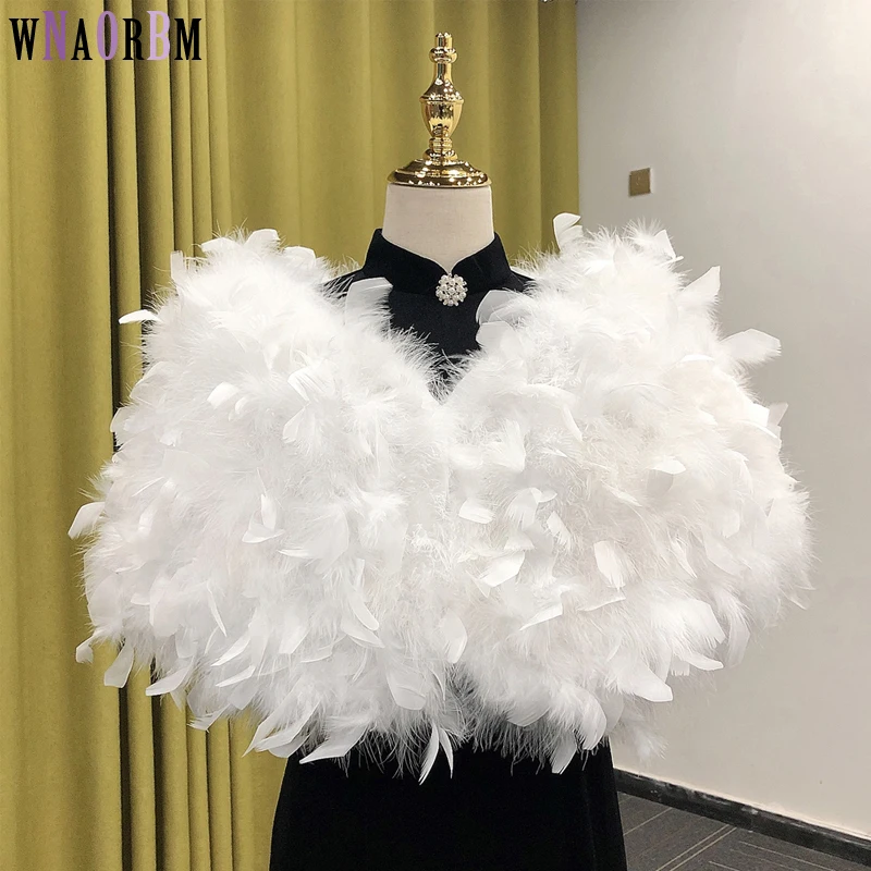 New Turkey hair handmade shawl wedding party wedding dress dinner dinner warm winter fur coat shoulder winter women boleros wraps for party evening jacket wrap faux fur wedding cape winter fur shawl stock bridal cloaks wedding coat