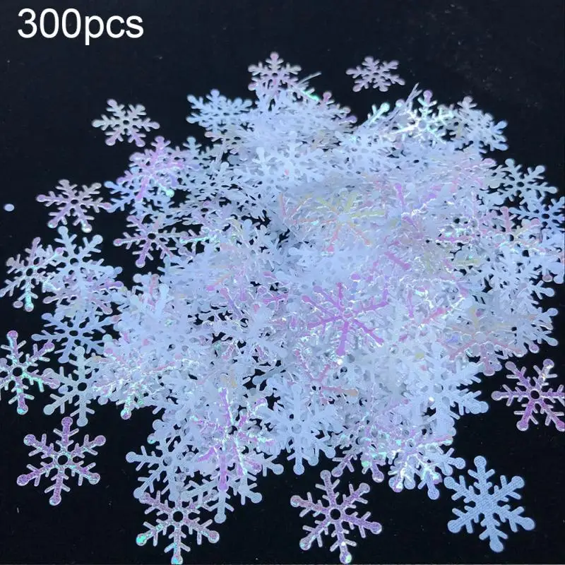 2cm 300pcs Искусственная Снежинка Замороженные вечерние рождественские украшения на Рождество дома Свадебные украшения рождественской елки украшения с утолщённой меховой опушкой - Цвет: 2cm 300pcs
