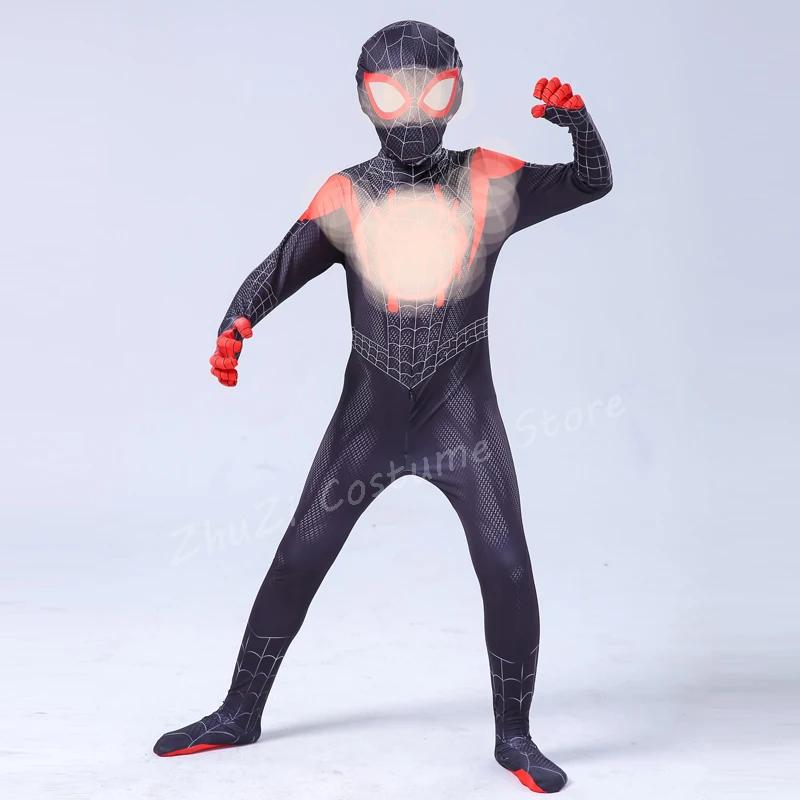 Tanie Nowy rok karnawał cosplay kostium czarny Zentai Party z halloweenowym wzorem body kombinezon kombinezony