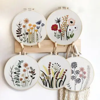 Embroidery DIY Beginner Material Pack Flowers Patterns Cross Stitch Kits Handmade Cross Stitch Series Arts Crafts Embroidery DIY Beginner Material Pack