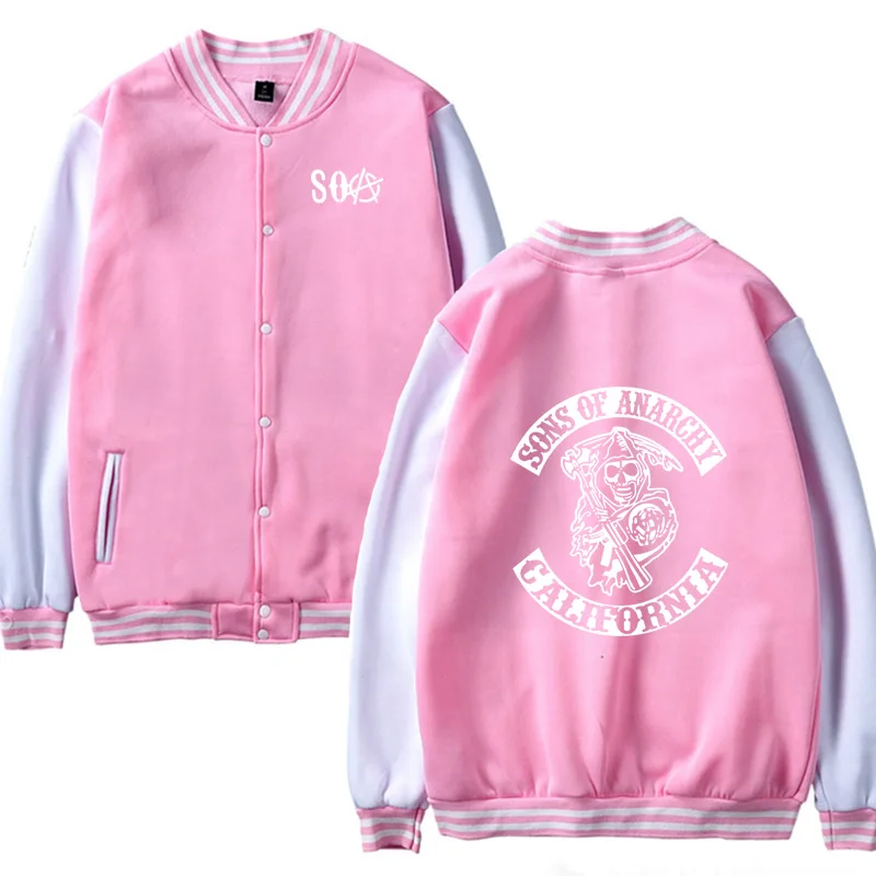 Для SOA Sons of anarchy; детская модная повседневная бейсбольная куртка SAMCRO для мальчиков; толстовка в стиле хип-хоп; бейсбольная форма для мужчин; спортивная одежда - Цвет: as picture