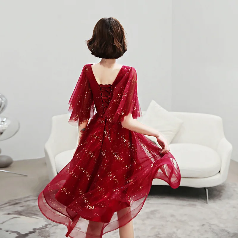 Темпераментное женское свадебное платье невесты Qipao Asmmetrical вечернее платье Cheongsam сексуальное Сетчатое платье с v-образным вырезом Vestidos De Festa