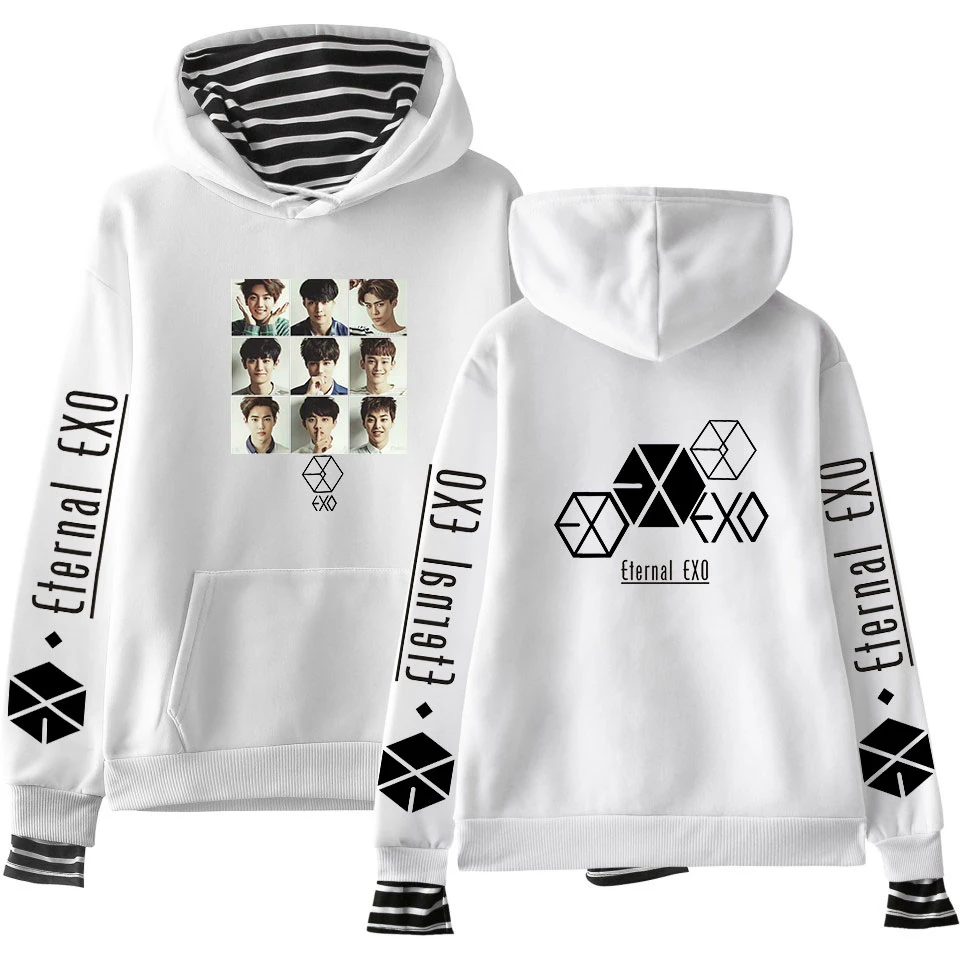EXO Ablum/Новое поступление, женские худи с надписью, Толстовка Harajuku, толстовки с круглым вырезом, цветные топы