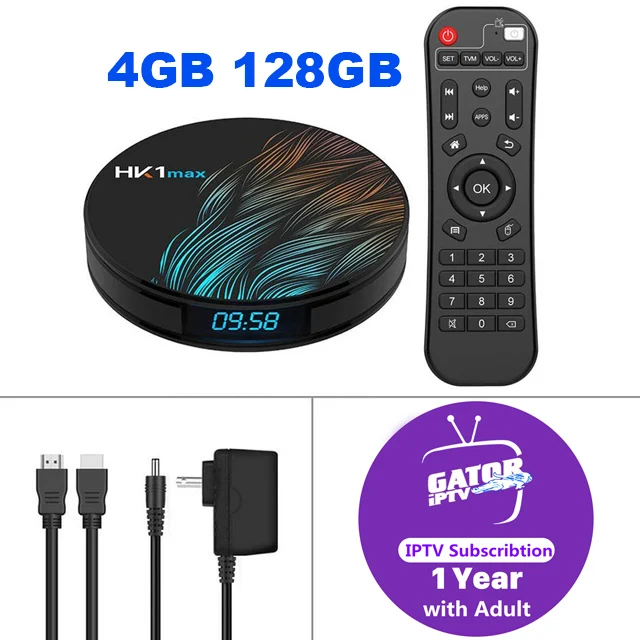 4K HD медиаплеер HK1 max Android 9,0 IP tv Box 2,4G& 5G Wifi телеприставка с 1 год 6700+ каналы онлайн IP tv кодовая коробка - Цвет: 4G128G(1 Year IPTV)