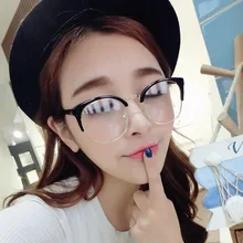 1 шт. винтажные очки с прозрачными линзами, полуметаллическая оправа, пылезащитные легкие декоративные очки NOV99