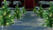 set of 6 fairy decorative pathway LED lights Christmas XMAS TREES 90 leds 230v