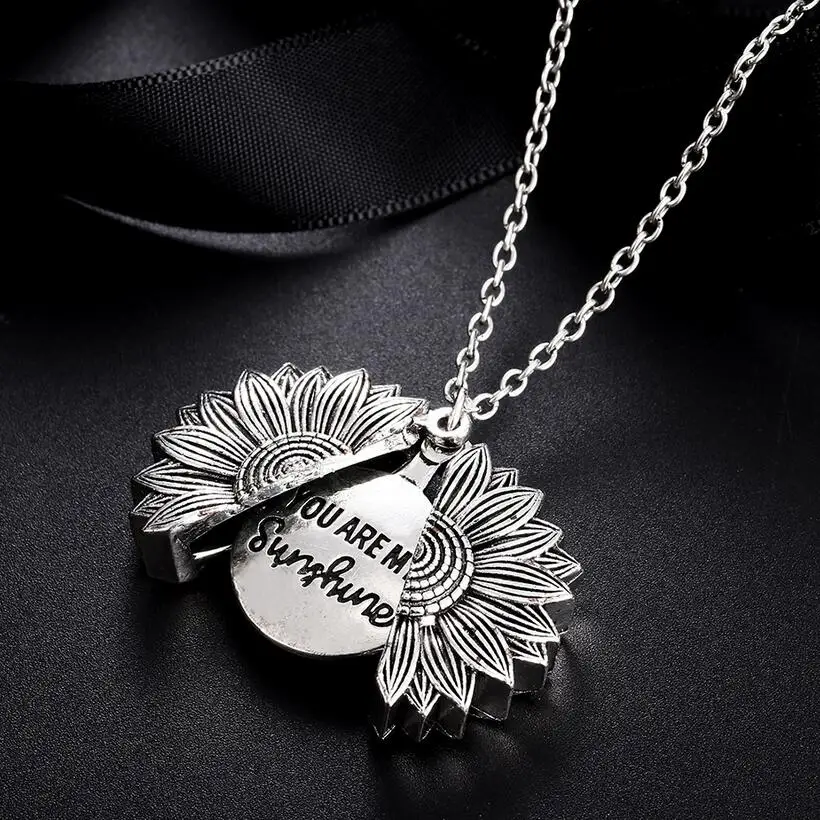 You Are My Sunshine Necklaces For Women Men Lover Gold Color Sunflower  Necklace Pendant Jewelry Birthday Gift For Girlfriend Mom