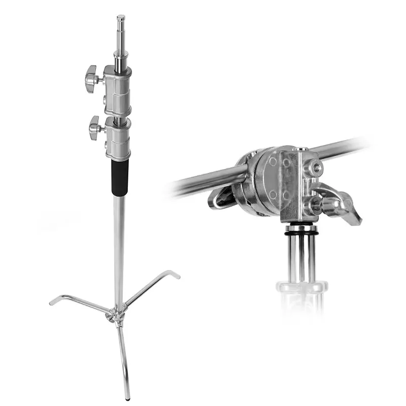  Heavy Duty Stainless Steel light stand backdrop stand C-Stand with Hold Arm and Grip Head for Photo