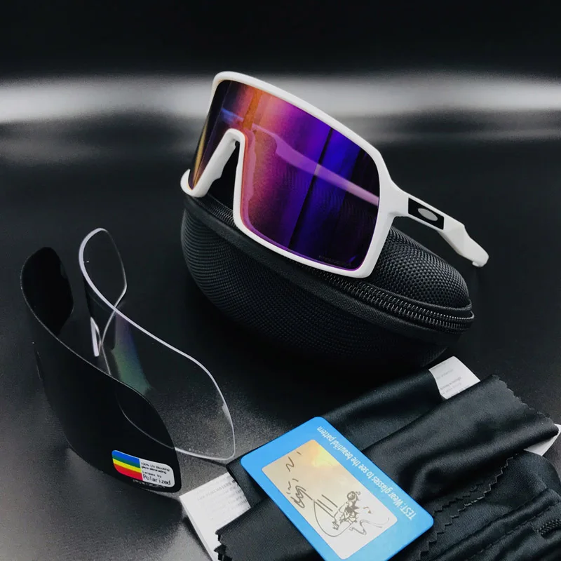 Поляризованные велосипедные очки с 3 линзами, UV400, Mtb, очки для шоссейного велосипеда, спортивные очки для велосипеда, мужские и женские очки для бега, верховой езды, рыбалки - Цвет: 3 Lens Polarized 02