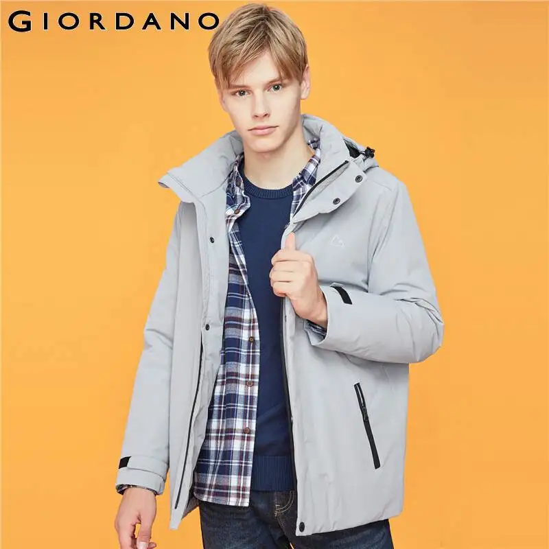 Giordano/мужские пальто со съемным капюшоном и стоячим воротником, ветрозащитная куртка с несколькими карманами на молнии, Casaco Masculino 01079649
