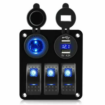

Panel Rocker Switch RV Marine Boat 12V-24V Waterproof Blue LED Breaker