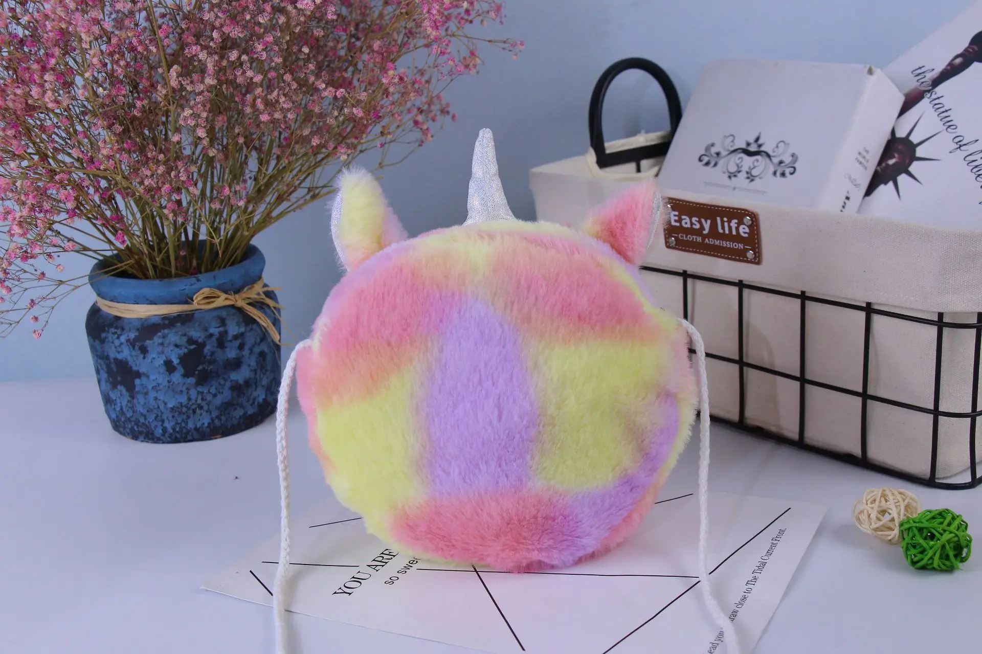 Новое поступление Kawaii, Размер 20 см, мультяшный единорог, плюшевый рюкзак, Детская плюшевая сумка-мессенджер, плюшевый рюкзак
