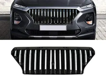 

Front Grille Radiator Grille Fts for H yundai All New Santafe TM 2019 2020 2021 Santa Fe Chrome ABS grille Gloosy Silver