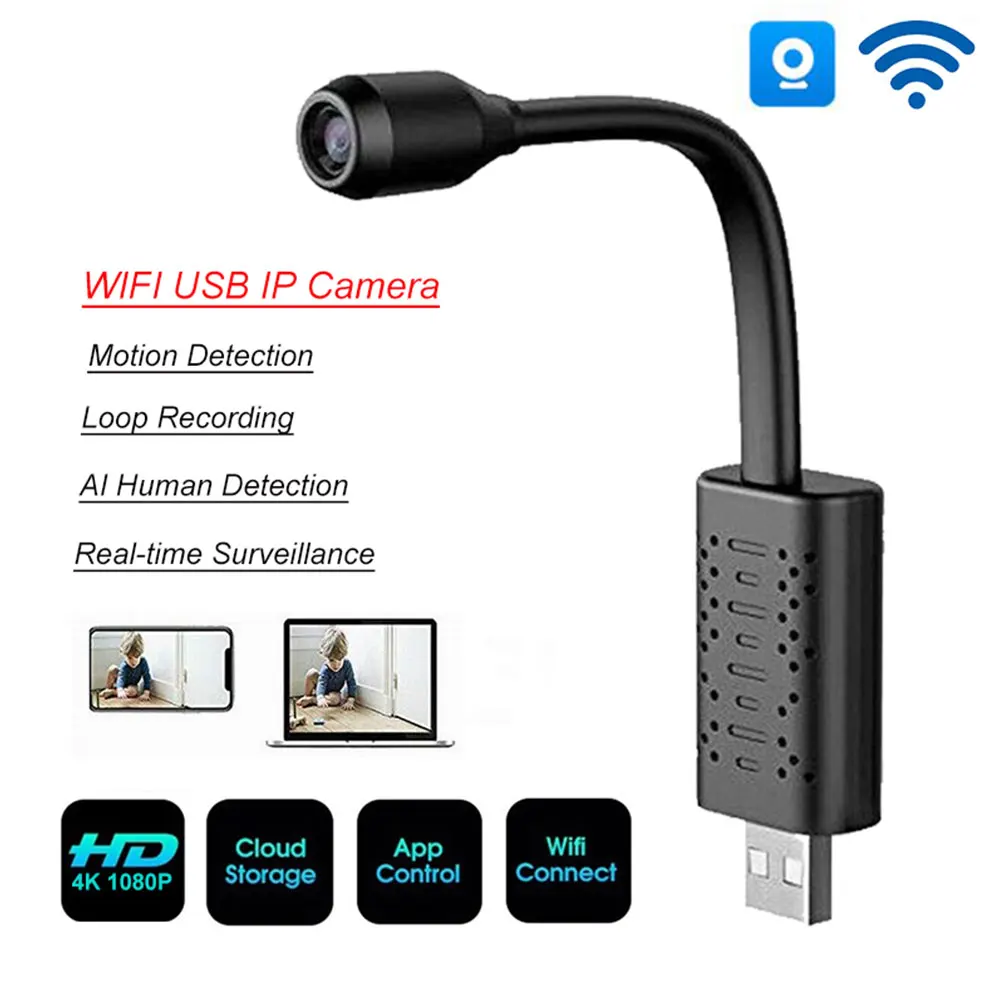Камера наблюдения с Wi Fi USB мини камера IP Full HD 1080P P2P CCTV SD карта Облачное хранилище