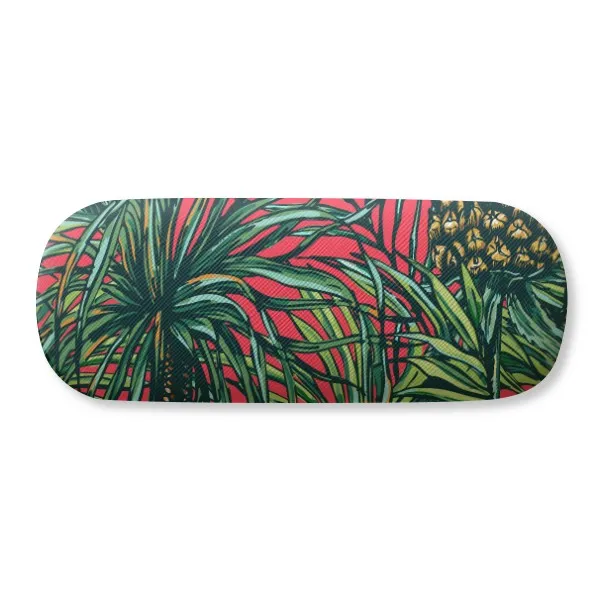 

Pineapple Plant Leaf Red Sky Glasses Case Eyeglasses Clam Shell Holder Storage Box