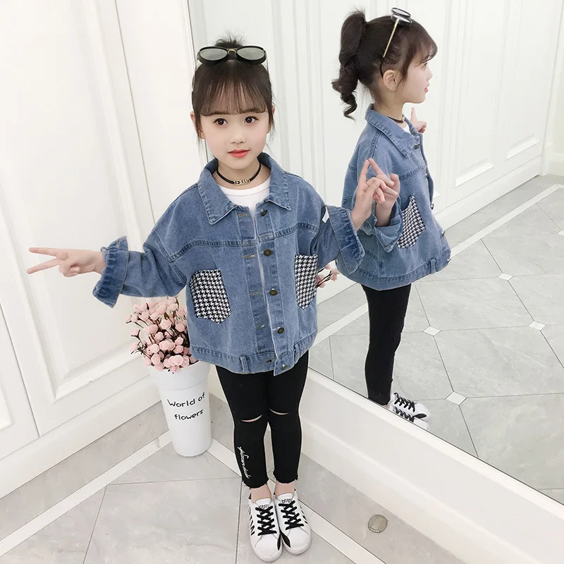 

Girls' Jean Jacket Spring And Autumn 2019 New Style Casual Denim Jacket Big Boy Korean-style Western Style KID'S Jacket