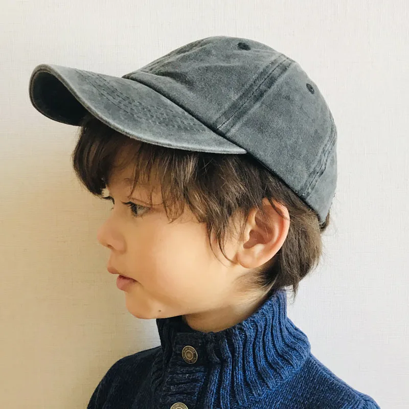 Хлопок вымытая винтажная детская бейсбольная Кепка Snapback детская хип-хоп девочки-мальчики бейсболка