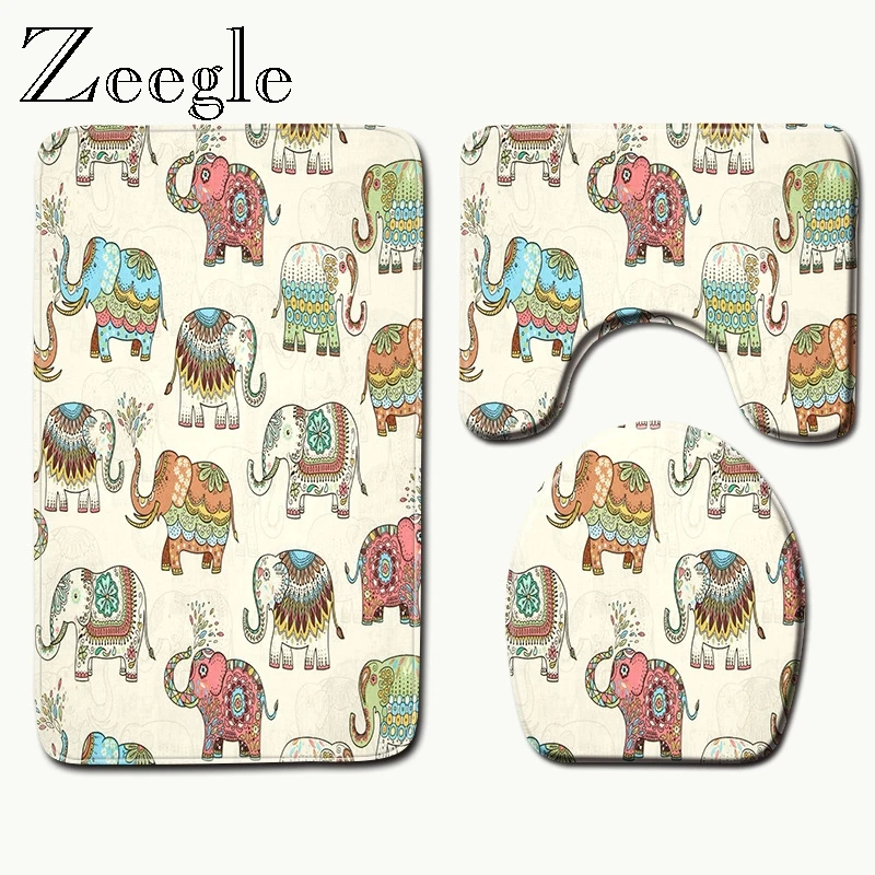 Zeegle 3 шт./компл. микрофибра коврик для ванной комнаты Набор мягкие пьедестал коврики для туалета коврик крышка Анти-скольжения абсорбирующий коврик Ванная комната ковры и