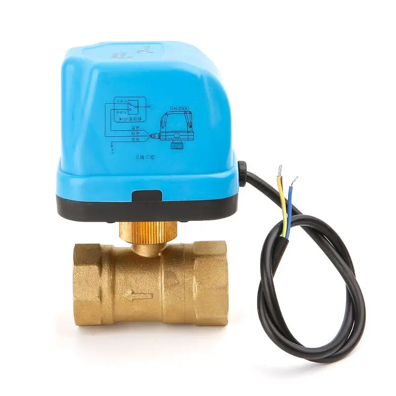 DN15 DN20 DN25 AC220V Электрический шаровой кран латунный моторизованный шаровой клапан электрический двухсторонний клапаны 649E