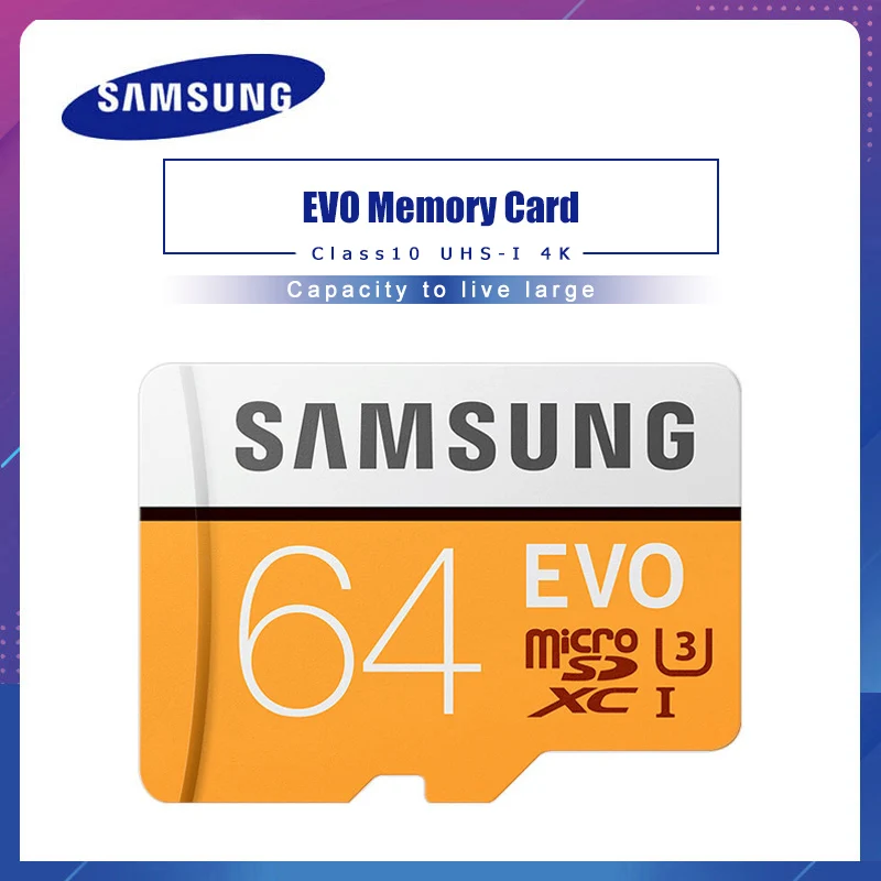 SAMSUNG карта памяти Micro SD карты памяти 32 ГБ, 64 ГБ, 128G 256 карты Micro-SD SDHC/SDXC Max 95 г-жа карты памяти EVO объемом памяти 32 Гб или 64 ГБ, C10 TF модуль памяти