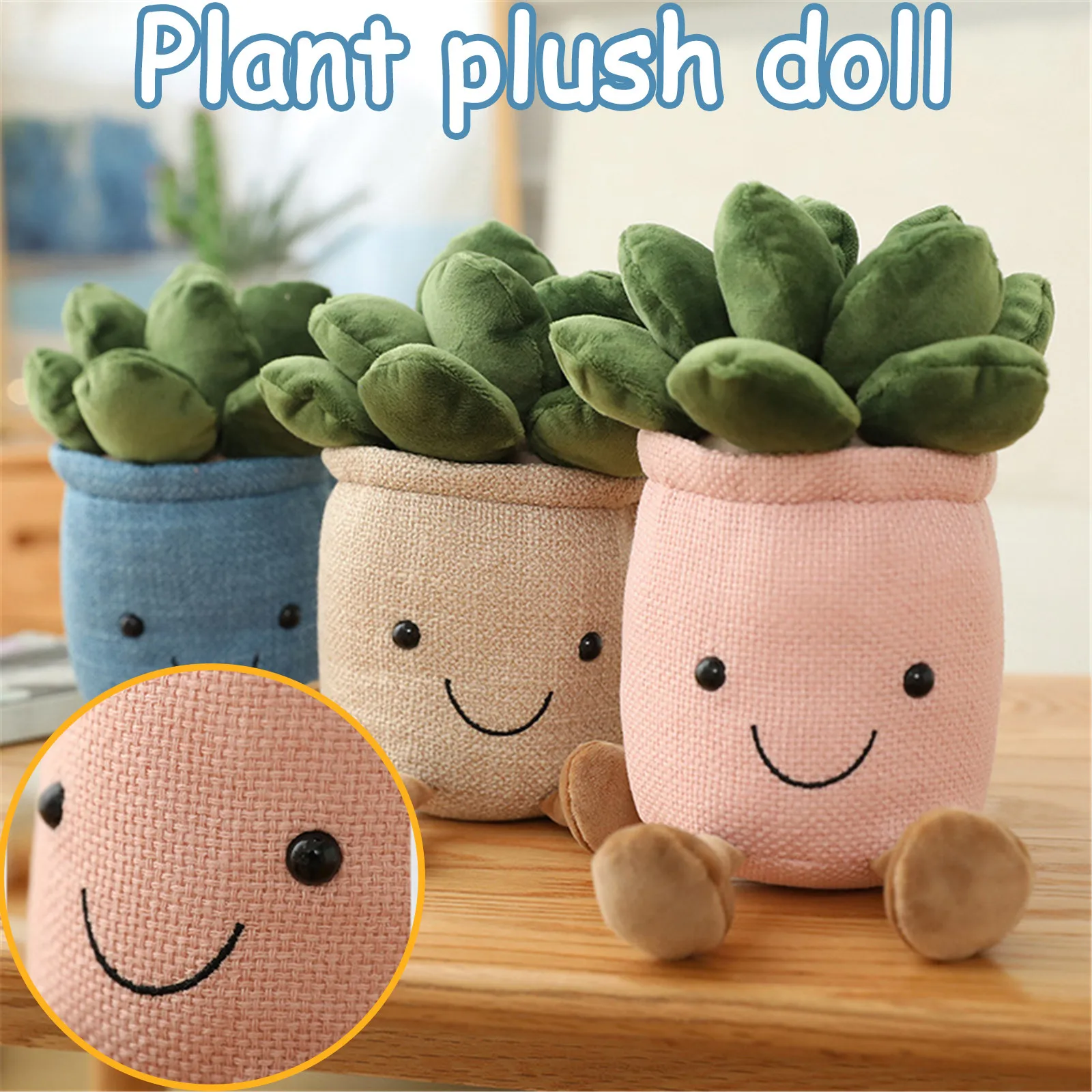 Muñeco de peluche en maceta de simulación para niños y niñas, muñeco de planta, decoración interior, juguetes de peluche kawaii
