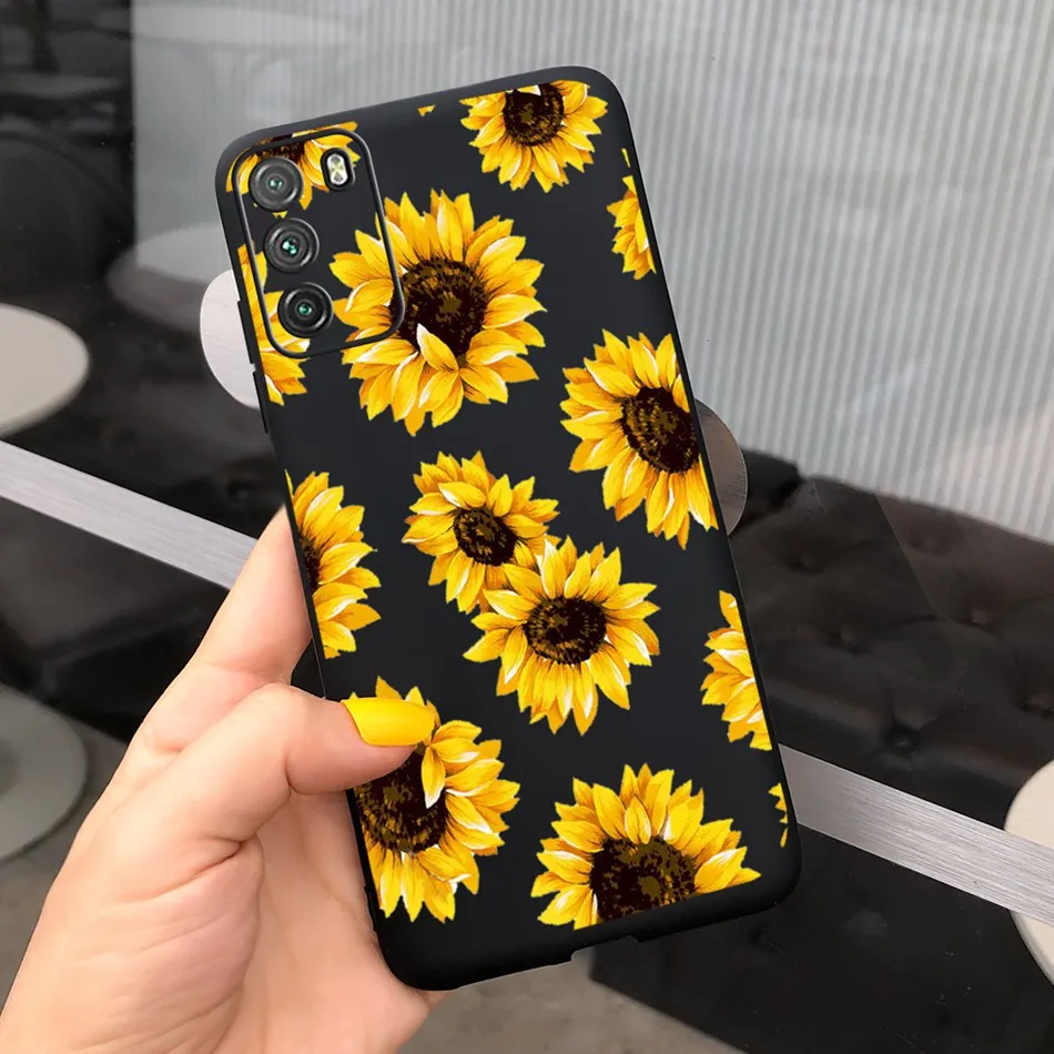 Poco M3 Silicone Phone Case For Xiaomi Poco M3 Cases Sunflower Printed Soft TPU Back Cover Funda For Xiaomi Poco M 3 M3 PocoM3 leather case for xiaomi