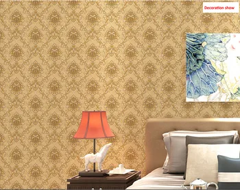 

Yellow With Gold Flower,Sticker (Wall Paper) for Home /living /guest /bedding/wedding room Moisture /water proof DIY decoration