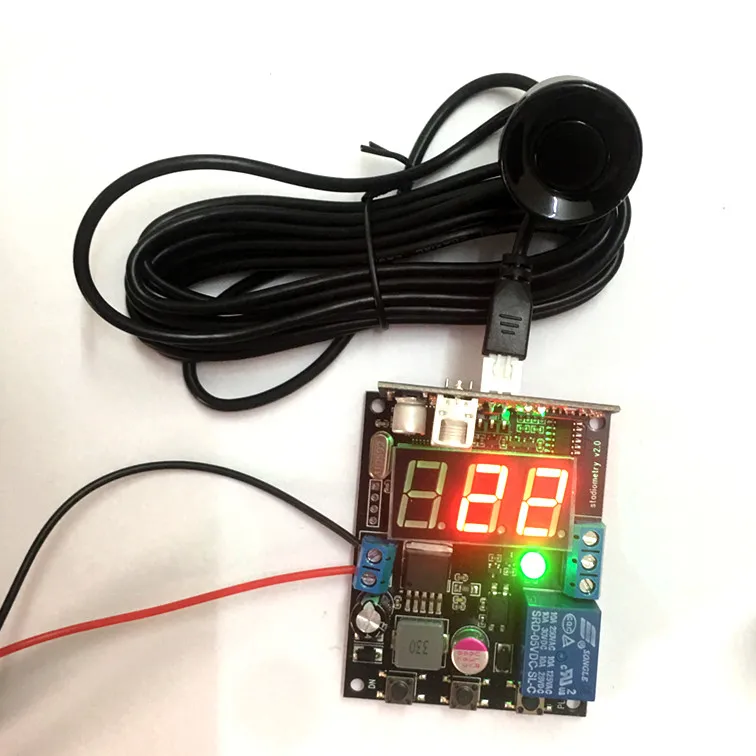 

Ultrasonic Distance Measuring Human Body Sensor with Adjustable Display Distance Relay Output Waterproof Probe