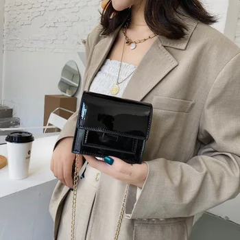 

British Fashion Simple Small Square Bag Women's Designer Handbag 2020 High-quality PU Leather Chain Mobile Phone Shoulder bags